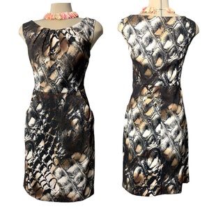 CONNECTED APPAREL Brown and Beige Sleeveless Dress Size 12